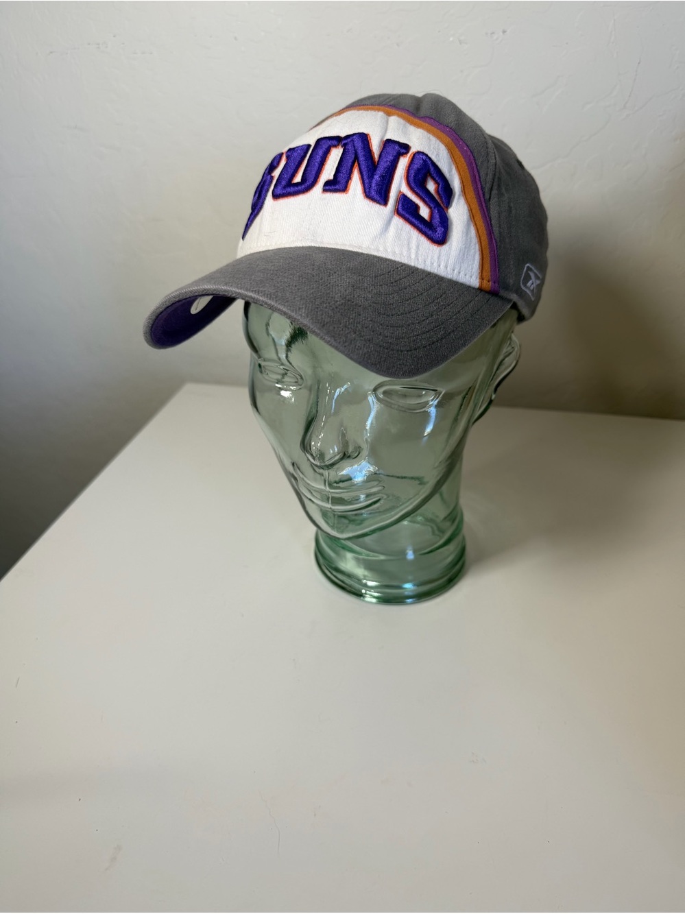 Vintage Phoenix Suns FlexFit Hat - NBA Team Headwear Grey Purple Cap OS